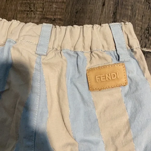 Fendi Striped Zucca Trim Shorts 3M